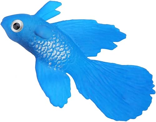 Miniatura 6 de FTVOGUE Decoración de acuario de peces, divertido adorno de silicona artificial para peces (pez betta azul)