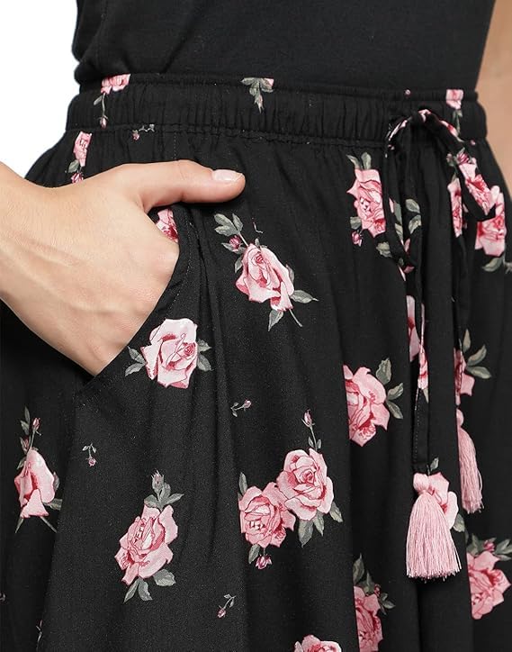 Image of B STORIES Women's Viscose Printed Lounge Culotte Shorts (Pack of 2)