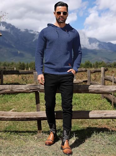 Image of HYPESTFIT Men's Hooded Sweatshirt, Regular Fit, Textured Fabric