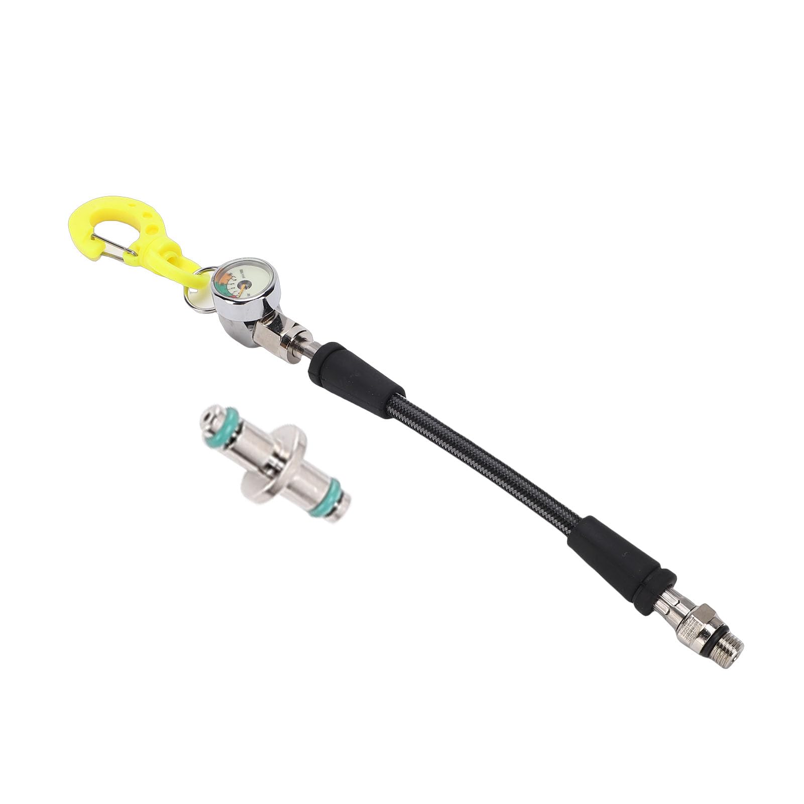 EMUKOEP Medidor de Presión de Buceo Pantalla Precisa Material Duradero de Fibra de Carbono ABS de Acero Inoxidable para Buceadores (15CM)