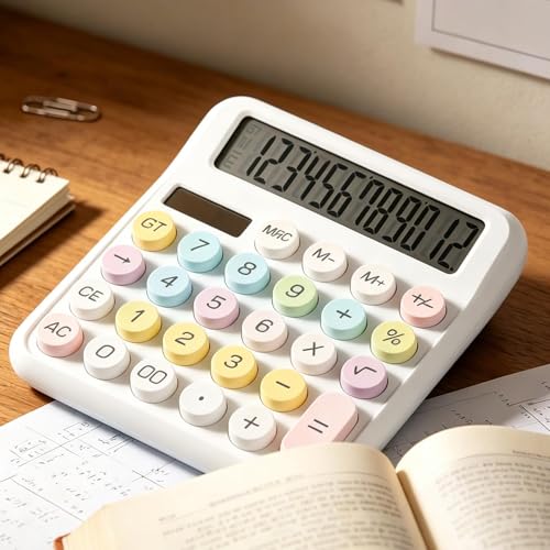 Calculadora infantil solar de 12 dígitos con botones redondos para estudiantes 2