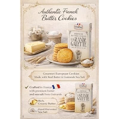 St. Michel La Grande Galette French Butter Cookies, 1.3 Pounds