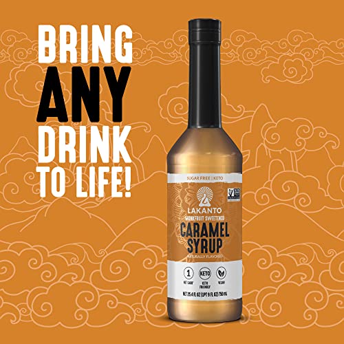 Lakanto Sugar Free Simple Flavoring Syrup - Monk Fruit Sweetener, Perfect For Coffee, Cocktails, Snow Cones, Sodas, Other Drinks, Keto Diet Friendly, 1G Net Carb, Vegan (Caramel - 25.4 Fl Oz) #TOP2