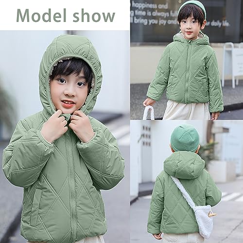 Image of Happy Cherry Boys Girls Puff Jacket Hoodie Coat Windproof Winter Outerwear Lightweight Down Jacket