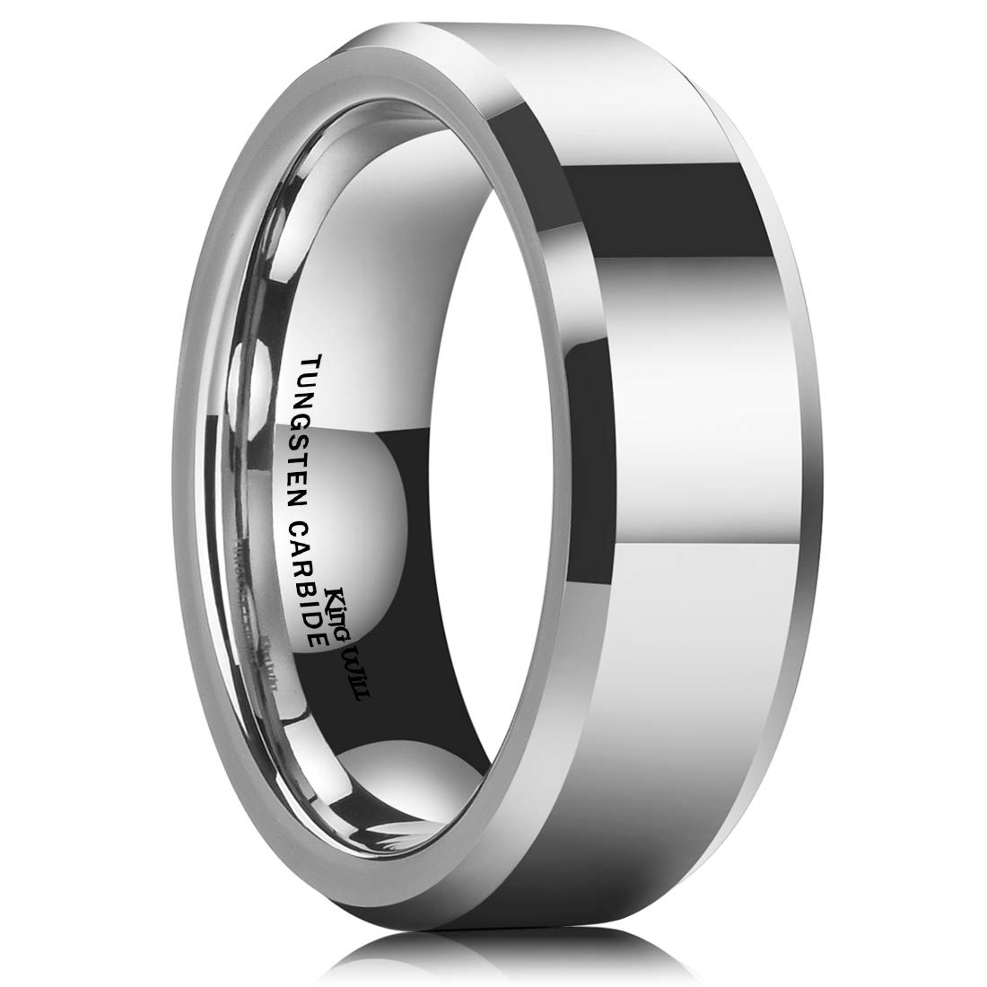 Basic Men's 4mm/5mm/6mm/7mm/8mm Tungsten Carbide Ring Polished Plain Comfort Fit Wedding Engagement Band