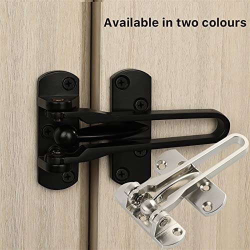 Boucle serrure chaîne robuste en acier noir pour blocage de porte maison
