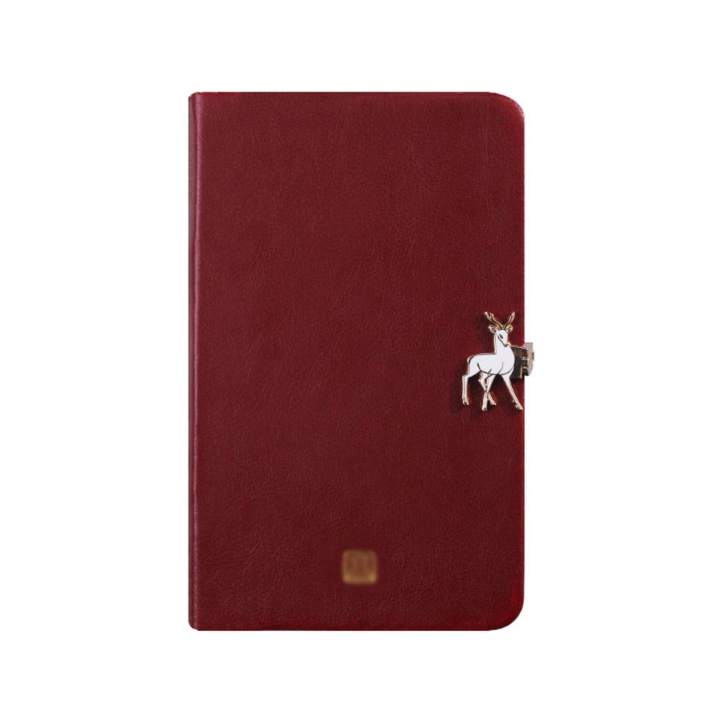 Journal Mignon Mini Boucle Notebook Simple Business High-Ent Cuir Notepad Literie Literie Exquise Meilleur Cadeau (Color : Red)