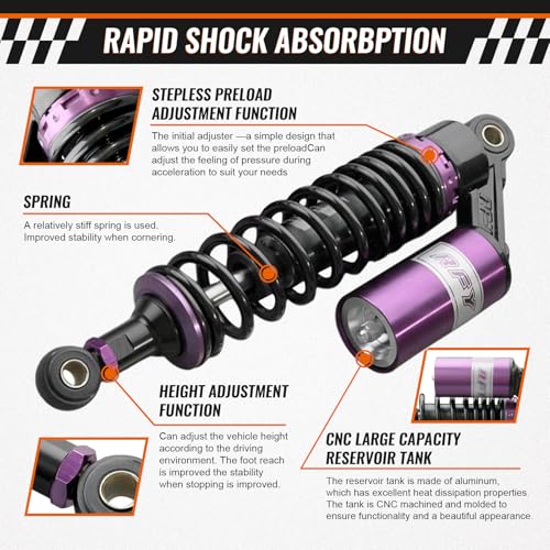Image of GZYF 320mm 12.6 inch Universal Rear Air Shock Absorbers Suspension for Suzuki for Yamaha for Kawasaki ATV Go Kart Quad Dirt Sport Bikes,Purple