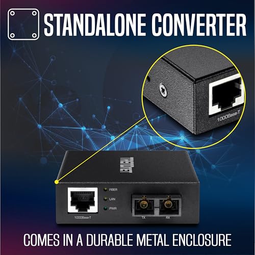 Image of TRENDnet 1000Base-T to 1000Base-SX Multi-Mode SC Fiber Converter, up to 550M (1800 ft.), 2 Gbps Switching Capacity, TFC-GMSC