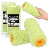 2x Rullo Di Vernice 18 cm Rullo Di Ricambio Lungo Pelo Vernice Lacca Mobili Pareti Ristrutturazione Accessori Robusto Antigoccia Antischizzi Interni Ed Esterni
