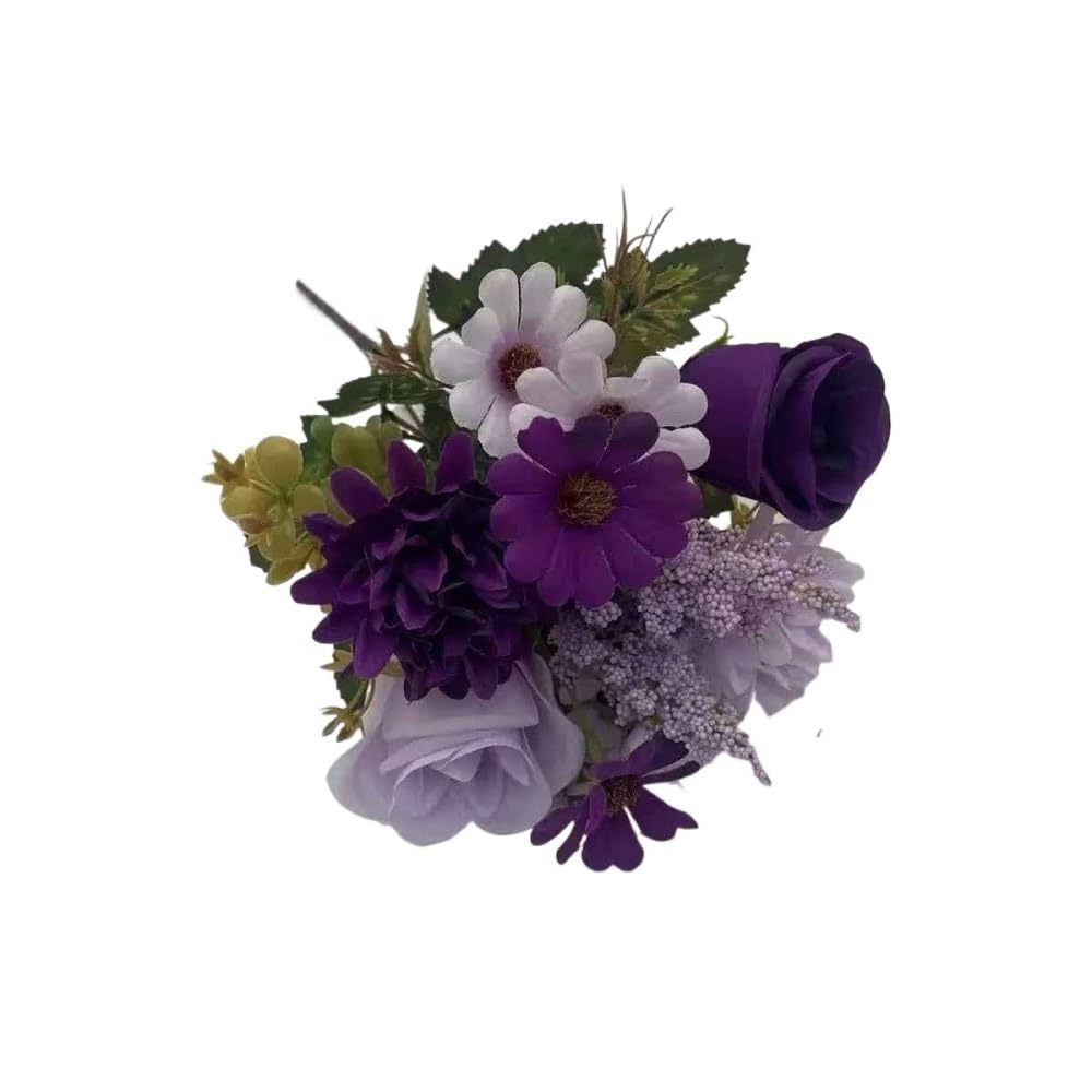 HUFFA Artificial Hydrangea and Peony Bouquet - 7-Branch Hand-Held Floral Arrangement for Weddings and Home Decor