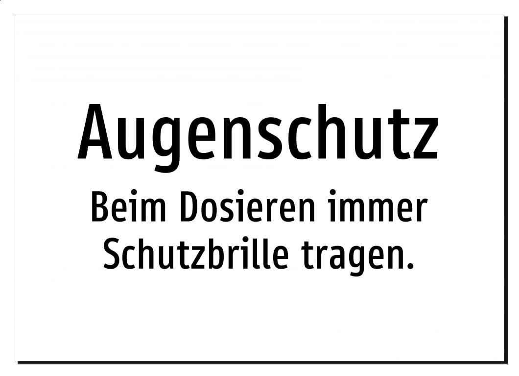41042-DE-T-08 | Augenschutz - Beim Dosieren immer Schutzbrille tragen