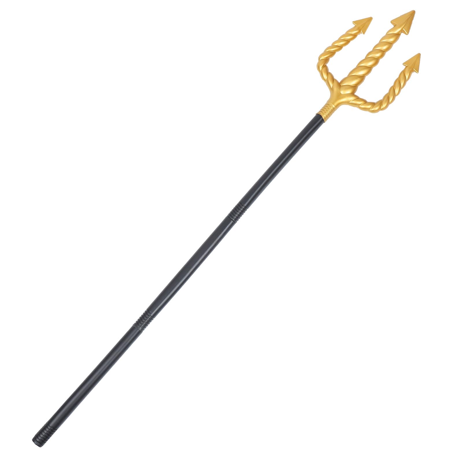 CLISPEED King Trident Costume, Halloween Gold Trident Prop,47 Inch, 4- Sections Detachable Cosplay Imitation for Adults and Halloween Masquerade Party Favors