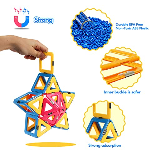 idoot Magnetic Building Tiles Blocks Toys for Kids, Educational STEM Toys Gifts-Starter Set for 3+ Year Old Kids Toddler Activities - Image 7