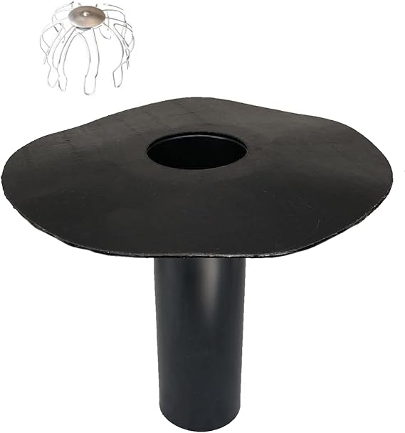 Flat Roof Drain Set DN 70 With Leaf Catcher, Bend, HT Pipe, Bitumen Flange, Roof Gully, Inlet, DN 75 (87 Bend + 150 Mm HT Pipe