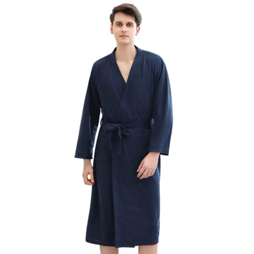 Męska damska koszula nocna piżama szlafrok higroskopijna bielizna nocna, szybkoschnąca odzież domowa, miłośnik bielizny nocnej, Male-DarkBlue, XL