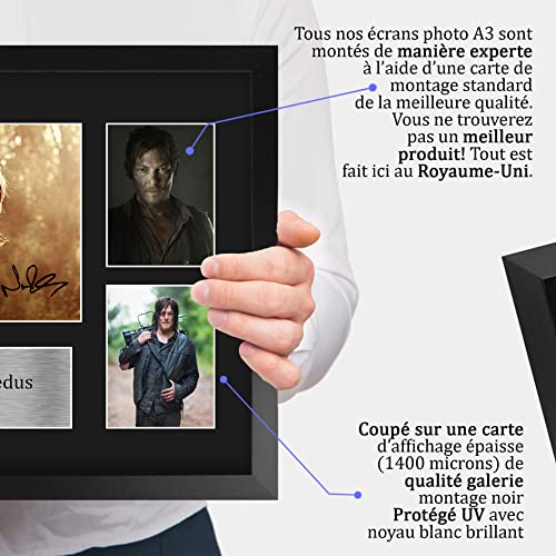 Impression Norman Reedus Walking Dead autographe A3 sous cadre - 5