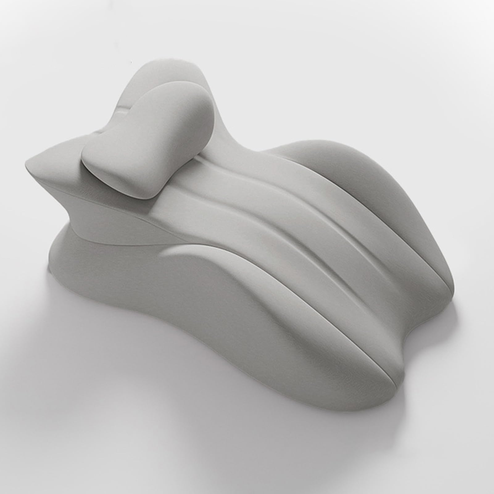 Almohada para parejas para intimidad, espuma viscoelástica, ergonómica, diseño curvado 3D, soporta múltiples posturas, cojín de glúteos de perfil bajo, uso discreto, dormitorio, gris claro