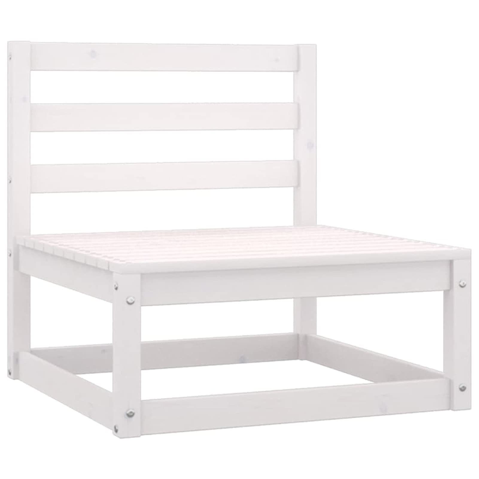 Homgoday Muebles de jardín 6 Piezas con Cojines de Madera de Pino Maciza Muebles terraza Exterior pequeña Conjunto de Jardin para jardín, terraza, Exterior Blanco Cojín Incluido
