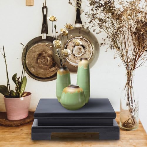 Support en bois massif carré pour vase décoration intérieure et pot