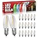 Produktbild Luxvista E10 LED Kerzen für Schwibbogen 0.2W LED Kerzen für Lichterbogen Warmweiss 2200K, E10 LED Filament Kerzen für Lichterbogen, Schwibbogen, Weihnachten LED Lichterkette AC 12V 23V 34V (20 Stück)