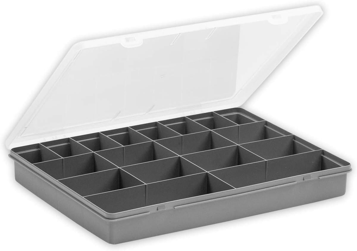 Wham 5.02 38cm 18 Division Large Plastic Organiser Storage Box Case