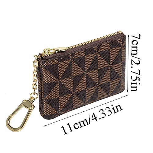 Miao Jin Geometric Pattern Wallet Cute Small Bag Coin Purse With Keychain Zipper Pu Leather Coin Purse Trinket Jewelry Bag Gift Bag #TOP1
