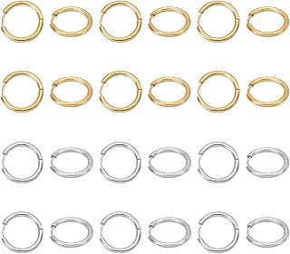 UNICRAFTALE 32Pcs 2 Color Huggie Hoop Earrings 20mm Ear Cuff Golden Small Stainless Steel Ring Earrings Round Ear Wire Components Jewelry Gift For Making Jewelry
