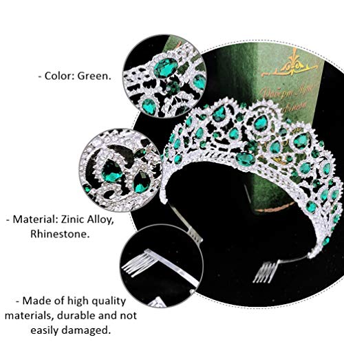 Coroas de cristal e tiaras da PIXNOR com pente, coroa de casamento rainha barroca tiara tiara tiara