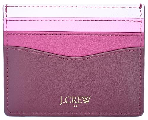 J.Crew Mercantile Women's Leather Card Case Wallet (Leather, Vintage Burgundy RD6224)