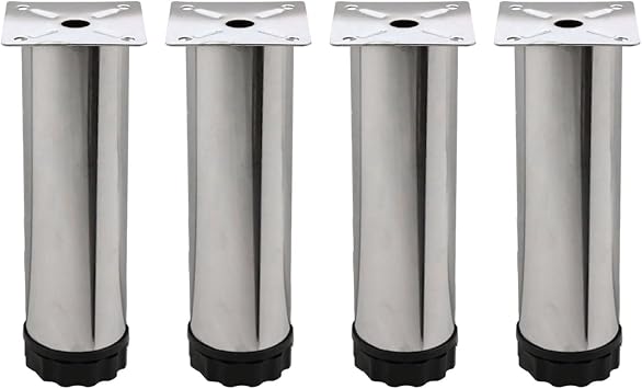 Tu ra Ayarlanabilir Pingolu Krom Mobilya Dolap Aya  Metal 4l  15 cm - 4 Adet