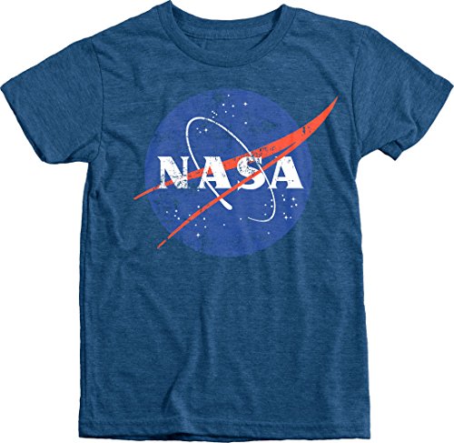 Trunk Candy Kids NASA Space Program Distressed Meatball Logo Tri-Blend T-Shirt (Vintage Royal, XS(4/5))