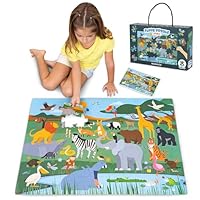 XXL Puzzle 48 Teile Kinder - BONNYCO | Floor Puzzle Dschungeltiere | Bodenpuzzle Kinder Geschenke für Jungs Mädchen | Puzzel Große Teile XXL Kinderspielzeug 2 3 4 5 6 7 8 Jahre Geburtstag Weihnachten