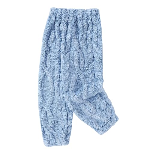 Teens Girls Fuzzy Plush Pants Elastic Solid Pant Kids High Waist Comfy Casual Sweatpants Winter Spring Warm Pants