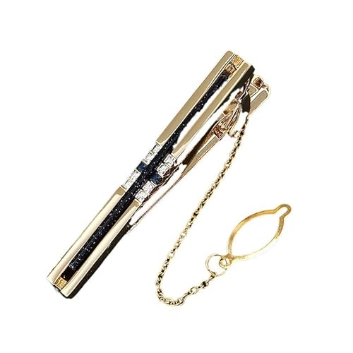 Fashion Tie Clips Men's Formal Business Attire White Crystalloid Suit Collar Clip Wedding Party Clothing Jewelry(Gold)