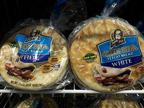 Miniatura 3 de Pan plano de pita griego blanco, 12 unidades (cada bolsa) sin OMG vegano 3 bolsas