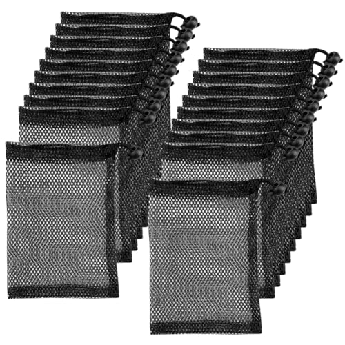 20 Pcs 10 x 15 cm Small Mesh Drawstring Bags Nylon Net Bags with Drawstrings Small Travel Stuff Bags Portable Storage Bags Mini Lipstick Cosmetic Bags