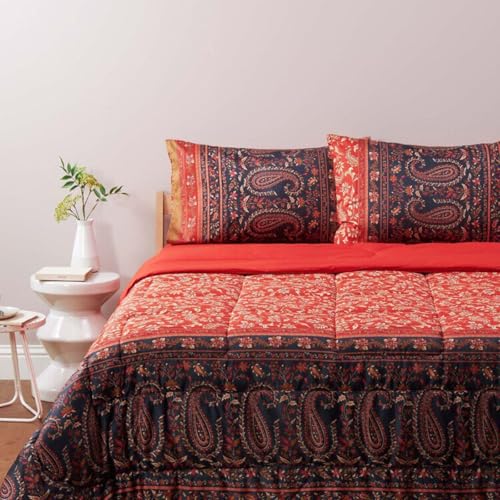 Bassetti Colcha de matrimonio Granfoulard Como de raso de algodón, rojo