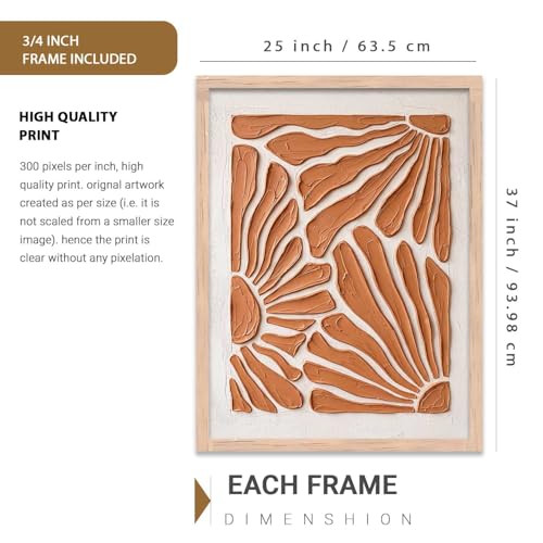 Image of kotart Boho Floral Art WALL Framed Painting | Big Aesthetic Flowers WALL Framed Paintings for Living Room Bedroom Wall Decor (19x25 inch)