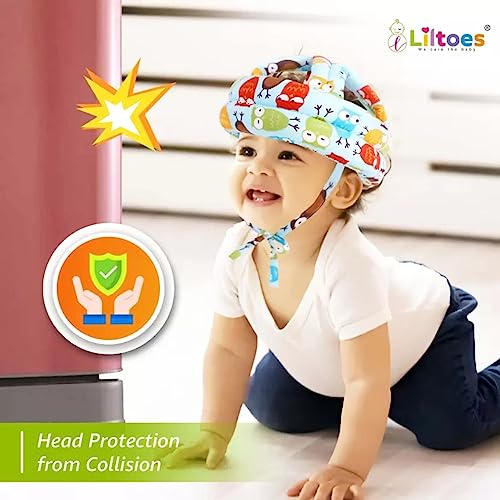 Image of Liltoes Baby Head Protector For Safety Of Kids 6M To 3 Years|Baby Safety Helmet With Proper Air Ventilation & Corner Guard Protection (Owl Print Colour)|Multicolor|1 Count
