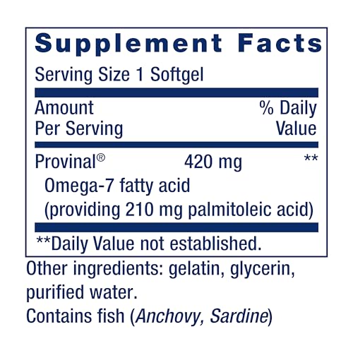 Life Extension Provinal Purified Omega-7, Heart Health Support, 30 Softgels - image 2