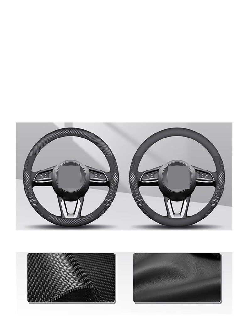Funda Volante Coche Funda de Gamuza Fibra Carbono para Volante Coche Accesorios para Mazda 3 5 6 para Axela para Atenza CX30 CX5 CX8 CX9 MX5 RX7 BT50