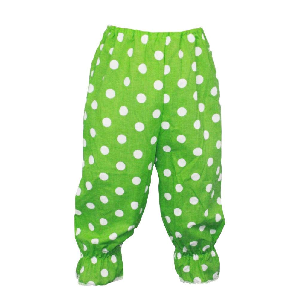 The Dragons Den Adults Full Length Polka Dot Frilly Rag Doll Clown Pants Circus Big Top Fancy Dress [Green White Spot S-M] — image 1
