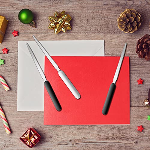 Kosiz Letter Opener Knife Stainless Steel Envelope Openers Lightweight Mail Slitters Letter Knives For Office Home Supplies, 4 Pieces (White, Black) #TOP4