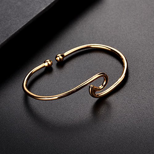 Bohemia Ocean Wave Bracelet Wave bangle Wire wrap Gold Silver Sea Wave Island Surfer Cuff Adjustable Bracelet3