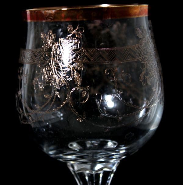 Amazon | 品 ヴィンテージ ボヘミアグラス 2客ペアセット 金彩彫刻彫