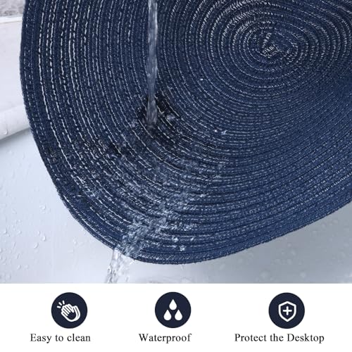 Pauwer Woven Round Placemats Set of 6 - Image 4