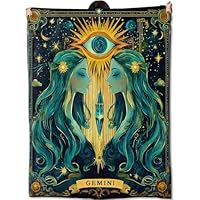 amepay Gemini Zodiac Blanket Gifts for Women Adult Girls,Tarot Astrology Throw Blankets,Soft Comfy Lightweight for Home Halloween Couch Bed Sofa Decor,Celestial Eye Night Sky Design 50x60in