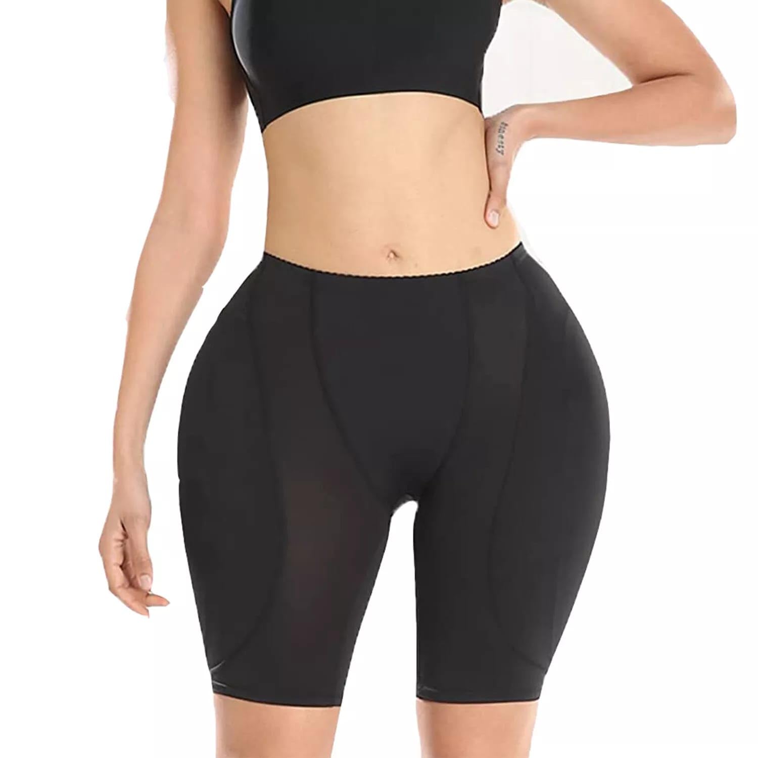 Women Thigh Slimmer with High Waist and Fake Buttocks Removable Padded's Body Sculpting Shaping Panty-image-23