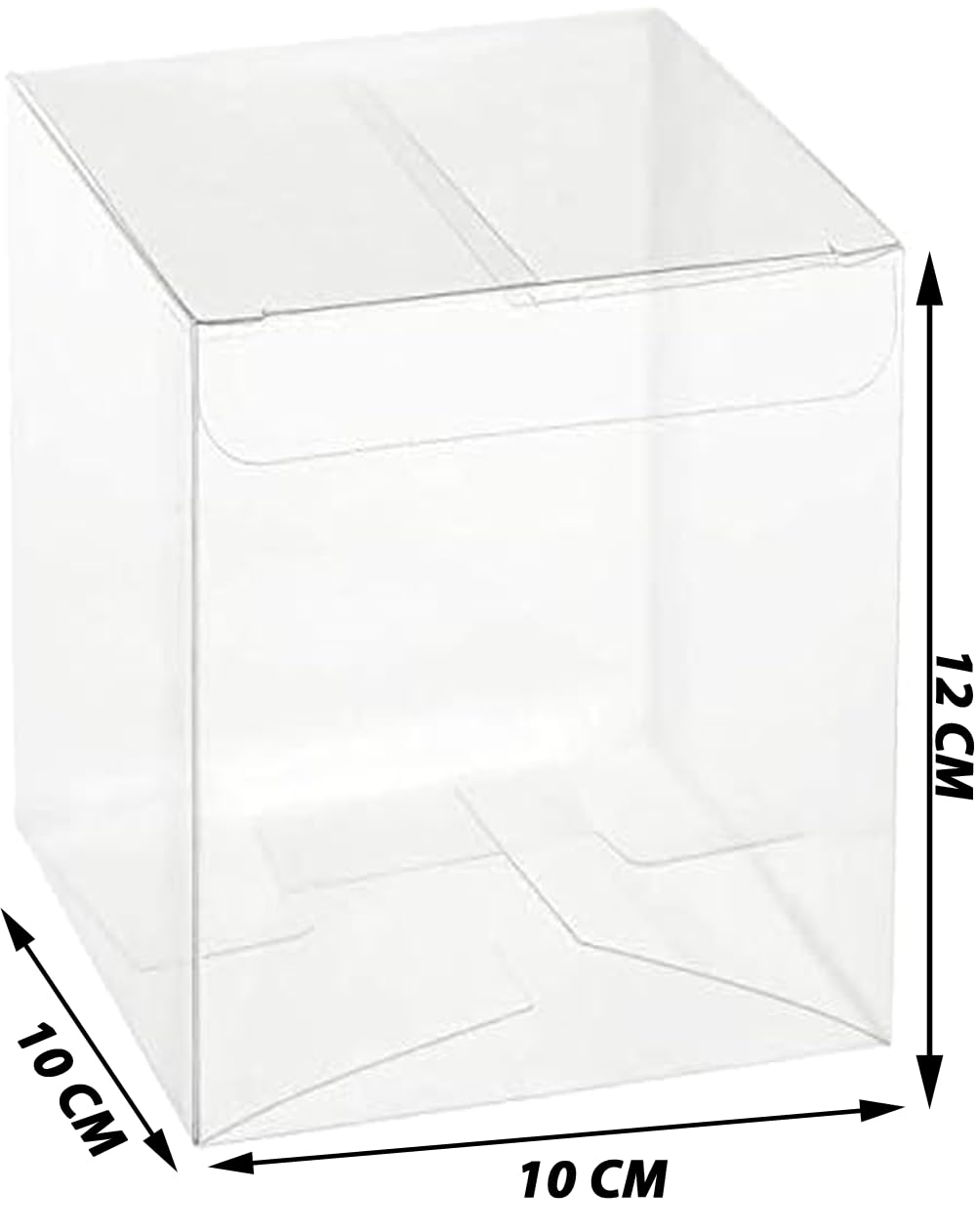 PuntoCasaStore SCATOLE BOMBONIERE PIEGHEVOLI TRASPARENTI PET PVC confezione regalo contenitore portaconfetti plastica astuccio cono cofanetto baule multiuso (50 PZ, 10x10x12 CM)